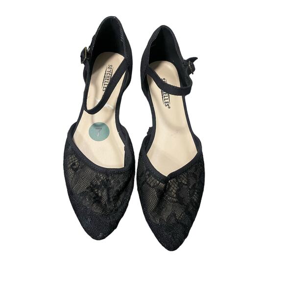 Seychelles Mojito Black Lace Pointed Toe Flats Women's Size 7 - Picture 1 of 6